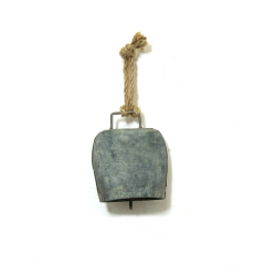 Dzwonek metalowy pasterski Vintage Szary 10cm